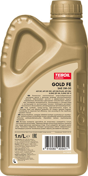 Синтетическое моторное масло TEBOIL GOLD FE 5W-30